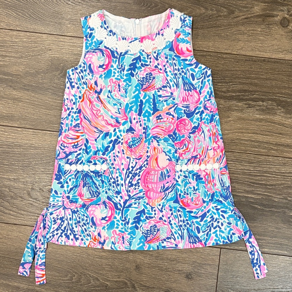 Girls' Sleeveless Lilly Pulitzer Seashell Print Dress - Pink & Blue